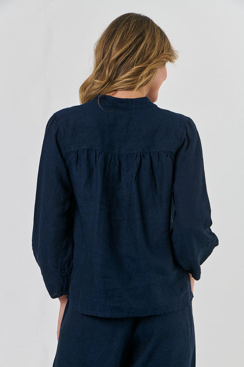 Button-through Top - Midnight