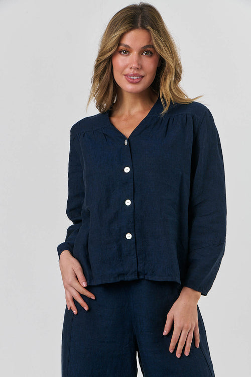 Button-through Top - Midnight
