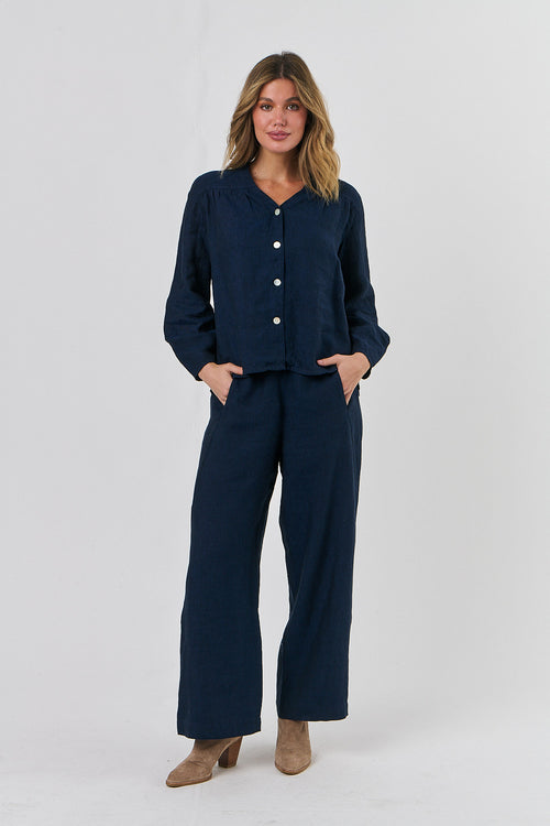 Button-through Top - Midnight