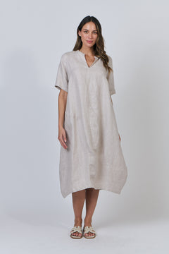 Linen Cocoon Midi Dress