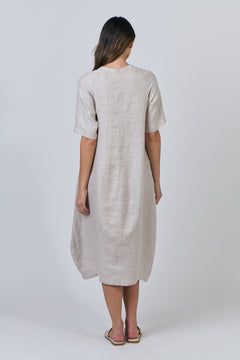 Linen Cocoon Midi Dress