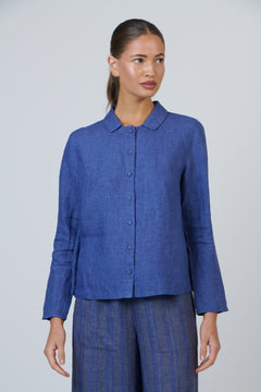 Linen Collared Shirt - Placid