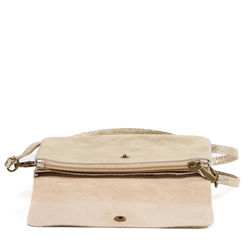 Metalic Clutch/Crossbody Bag - Gold