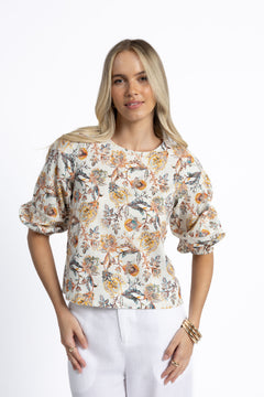 Sia Blouse - Kaffir Lily print