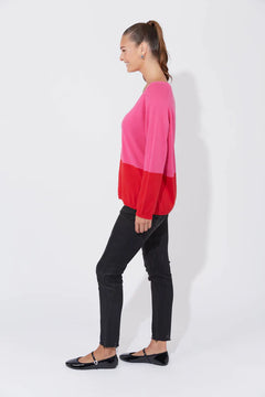 Casablanca Block Knit - Chilli/Pink