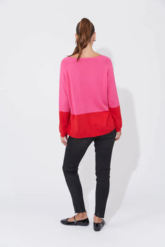 Casablanca Block Knit - Chilli/Pink