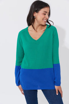 Casablanca Block Knit - Blue/Oasis