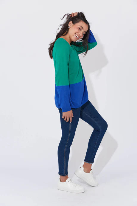 Casablanca Block Knit - Blue/Oasis