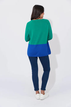 Casablanca Block Knit - Blue/Oasis
