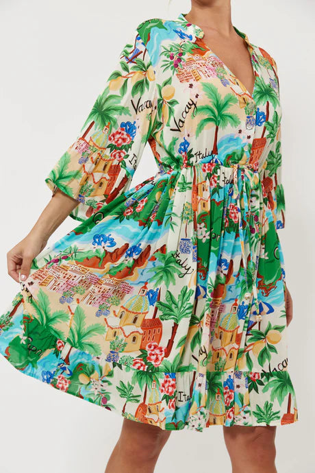 Isola Tie Dress - Capri