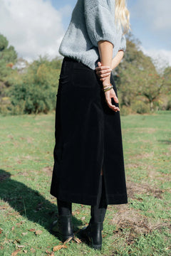 Billie Cord Skirt - Midnight