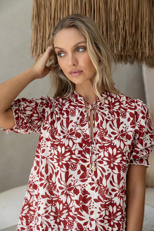 Eden Shift Dress - Brick