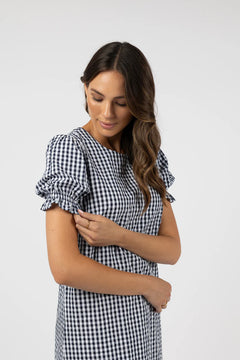 Zeta Shift Dress - Midnight/White