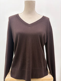 West Palm V Neck Knit - Brown