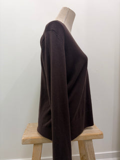 West Palm V Neck Knit - Brown