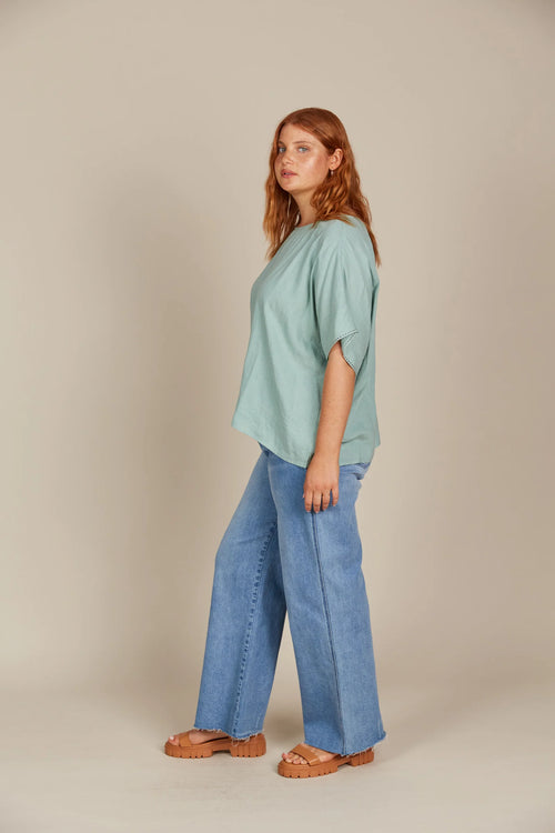 Amelie Relaxed Top -Seafoam