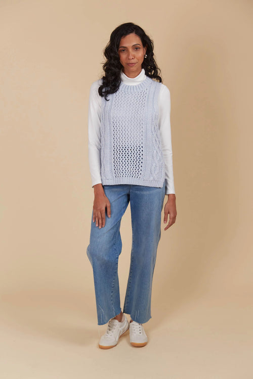 Luna Knit Vest - Sky