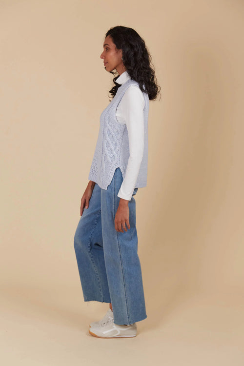 Luna Knit Vest - Sky
