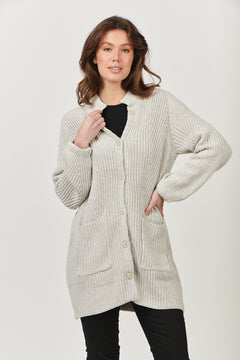 Cotton Cardigan - Silver
