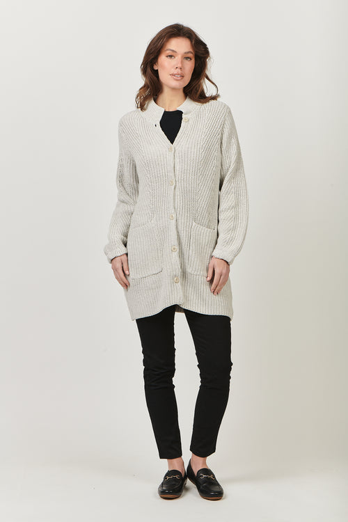 Cotton Cardigan - Silver