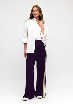 Side Stripe Pants - Navy