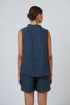 Linen Sleeveless Top - Streamlined