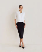 Khan Bamboo Collared Top - Cream