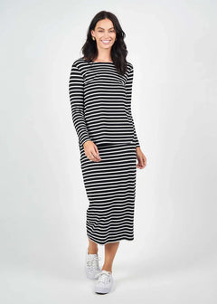 Adele Tee - Black & White Stripe