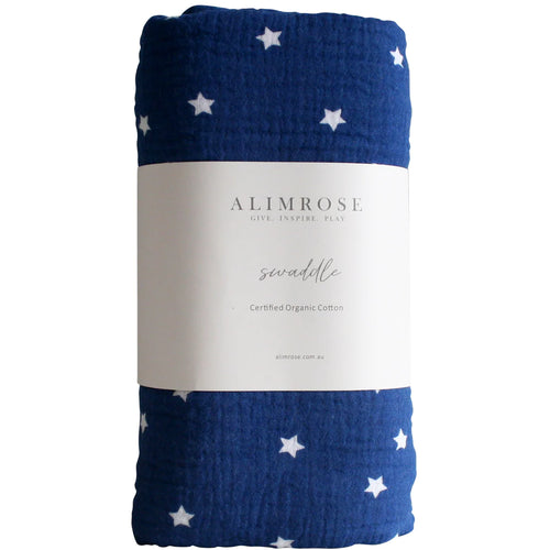 Muslin Swaddle - Starry Night Navy