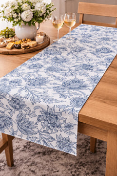 Samara Dark Blue Tablerunner 35x200