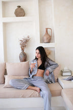 Stella Pinstripe Long PJ Set - Navy