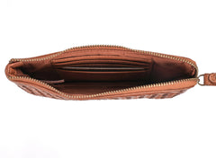 Leather Weave Wristlet