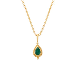 Emerald Pendant Necklace - Gold