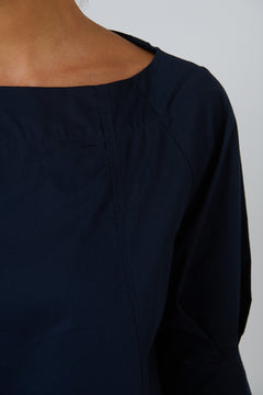 Poplin Boat Neck Top - Ink