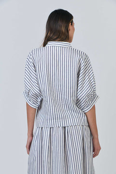 Classic Linen Shirt - Blueberry Stripe