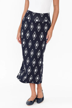 Maxi Whitney Tube Skirt - Navy Diamond