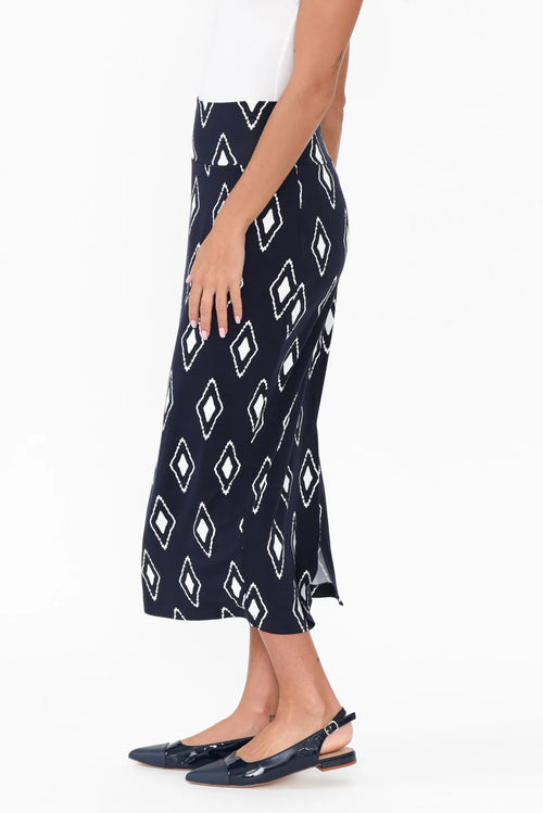 Maxi Whitney Tube Skirt - Navy Diamond