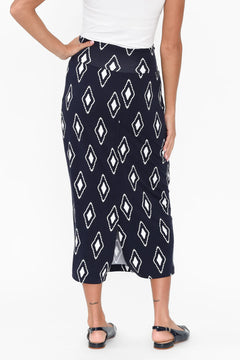 Maxi Whitney Tube Skirt - Navy Diamond