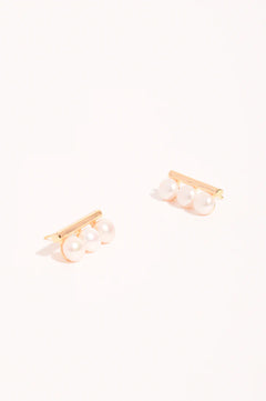 Pearl Panel Stud Earrings