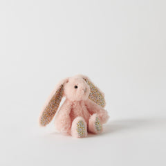 Floral Peach Bunny Rattle