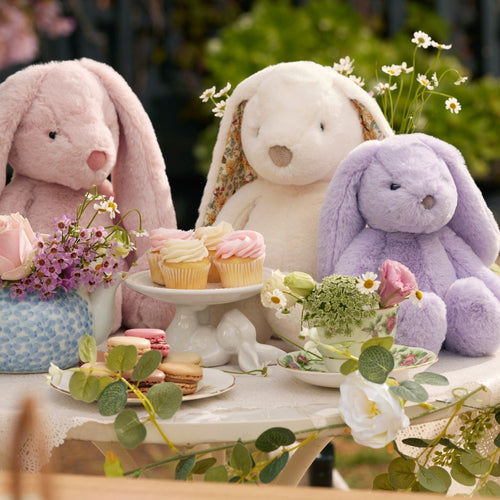 Floral White Bunny Medium