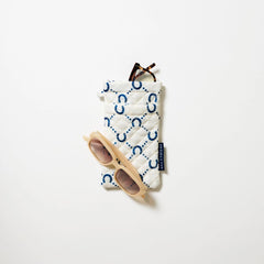 Double Glasses Case - Navy Horseshoe