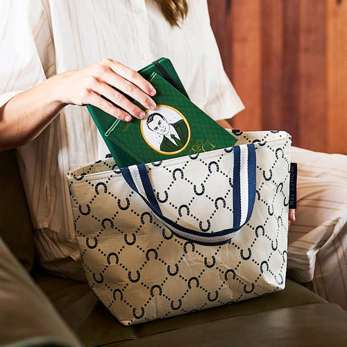 Mini Tote - Navy Horseshoe