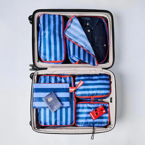 Packing Cube Set - Blue Stripe