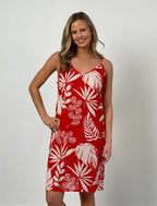 Leaf Red Cotton Slip