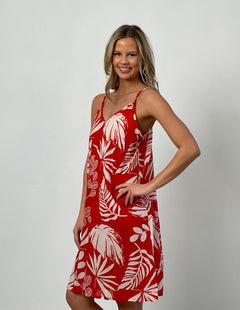 Leaf Red Cotton Slip