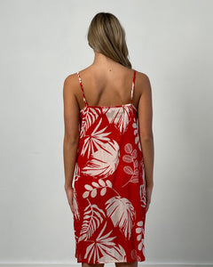 Leaf Red Cotton Slip