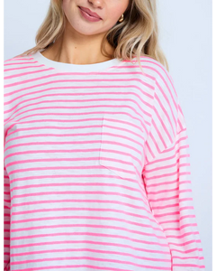 Drop Shoulder Tee - Electric Candy