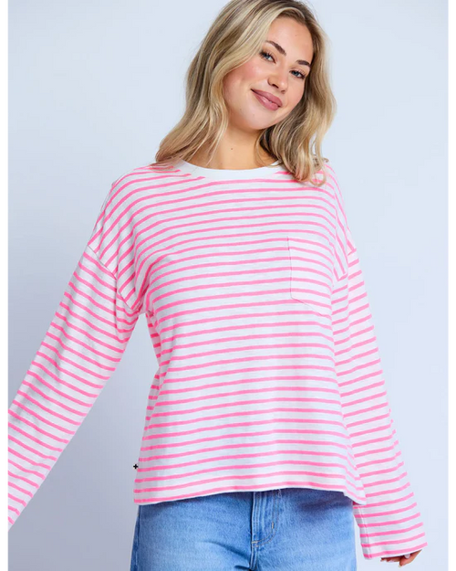 Drop Shoulder Tee - Electric Candy