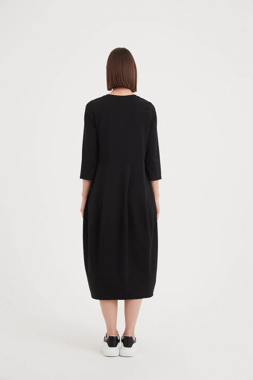Ovoid Jersey Dress - Black